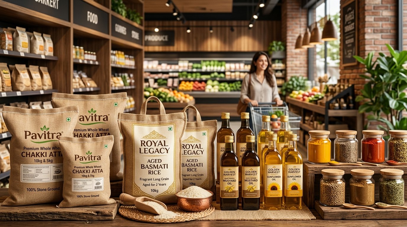 Kitchen Staples — Premium Atta, Rice & Cold Pressed Oils